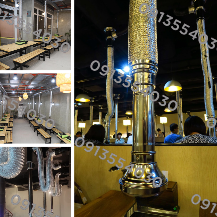 Ống gió hút mùi trực tiếp tại bàn