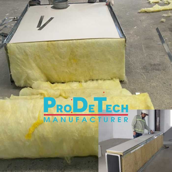 Cấu tạo ống gió chống cháy EI gồm tôn mạ kẽm, bông thủy tinh và tấm MGO chống cháy