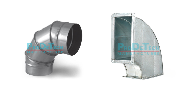Cút ống gió vuông trìn Prodetech