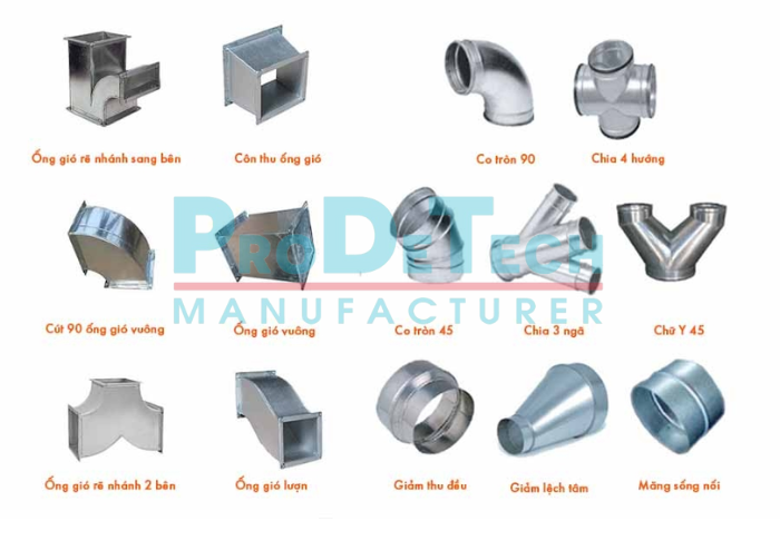 So sánh phụ kiện giữa ống gió tròn xoắn và ống gió vuông trong hệ thống HVAC