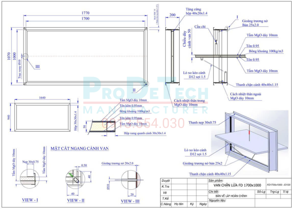 Cấu tạo van dập lửa FD-120