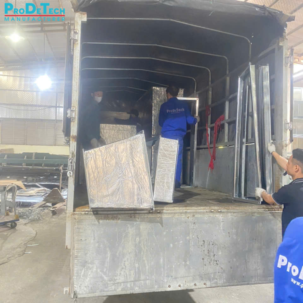 Nối mềm cổ bạt ống gió màu đen PRODETECH lắp đặt tại công trình PANOMA