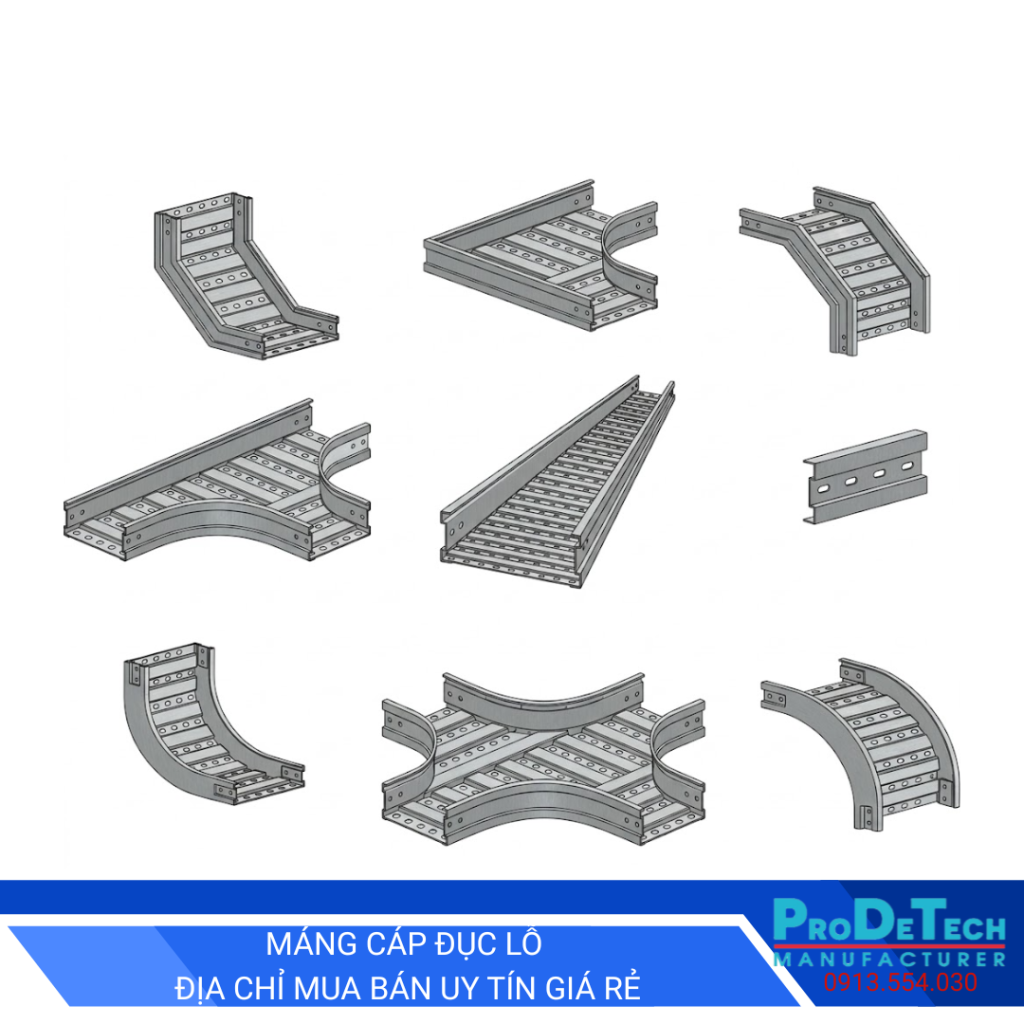 Hệ thống máng cáp đục lỗ sử dụng trong nhà xưởng và công trình lớn
