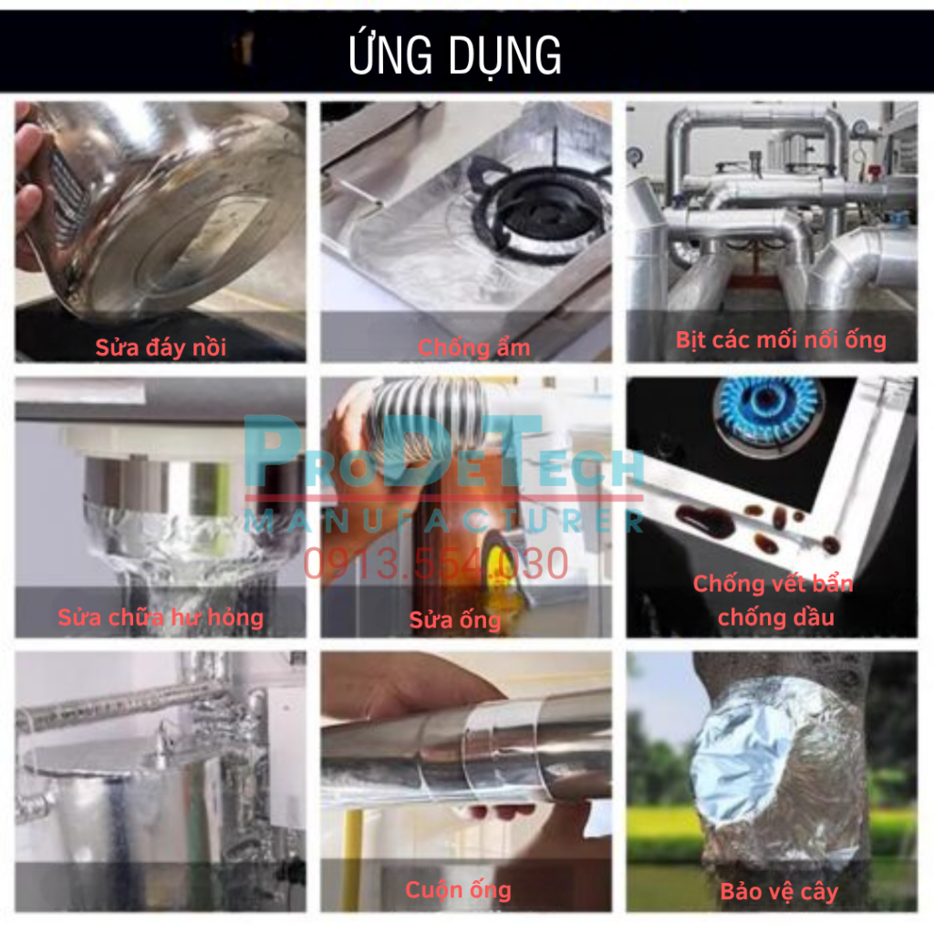 Băng dính bạc màng nhôm sợi thủy tinh ứng dụng trong bịt kín mối nối ống gió, chống thất thoát khí và hơi lạnh