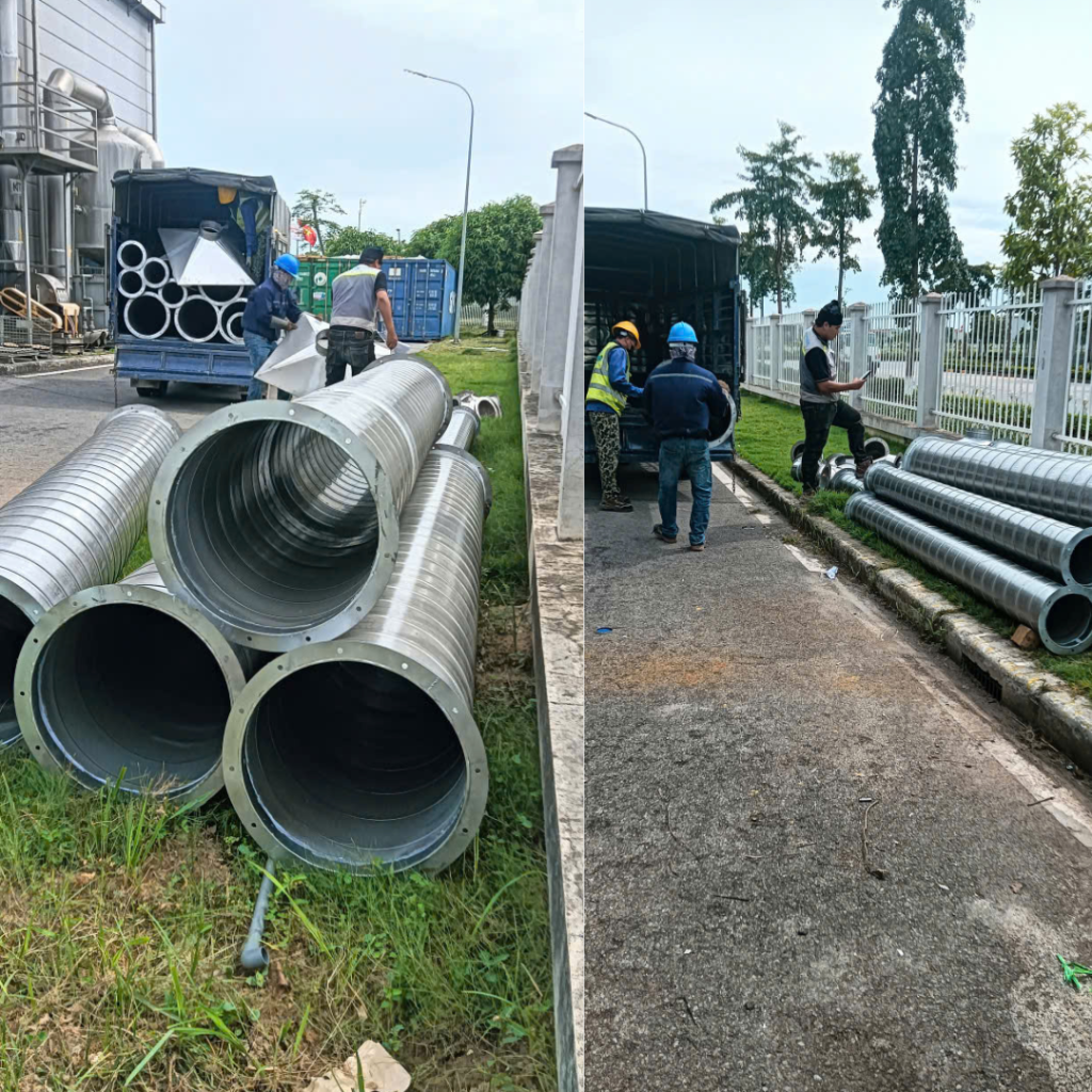 Ống gió tròn mặt bích bền đẹp, lưu thông gió hiệu quả cho công trình