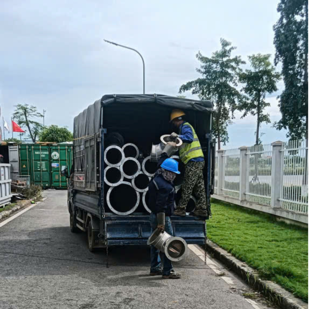 Lắp đặt ống gió tròn mặt bích trong hệ thống thông gió công nghiệp