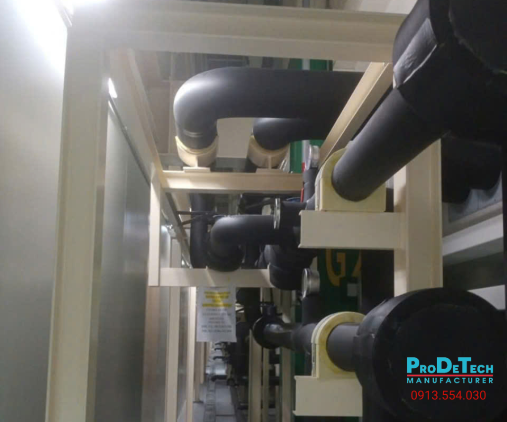 Gối đỡ PU Foam PRODETECH lắp đặt trong hệ thống đường ống Chiller