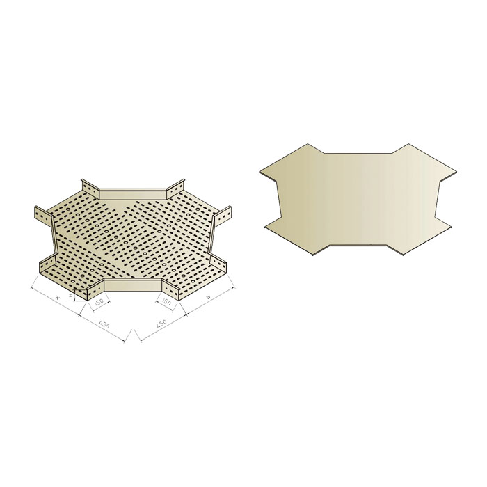 Chữ thập máng cáp đột lỗ có nắp CT-THCS