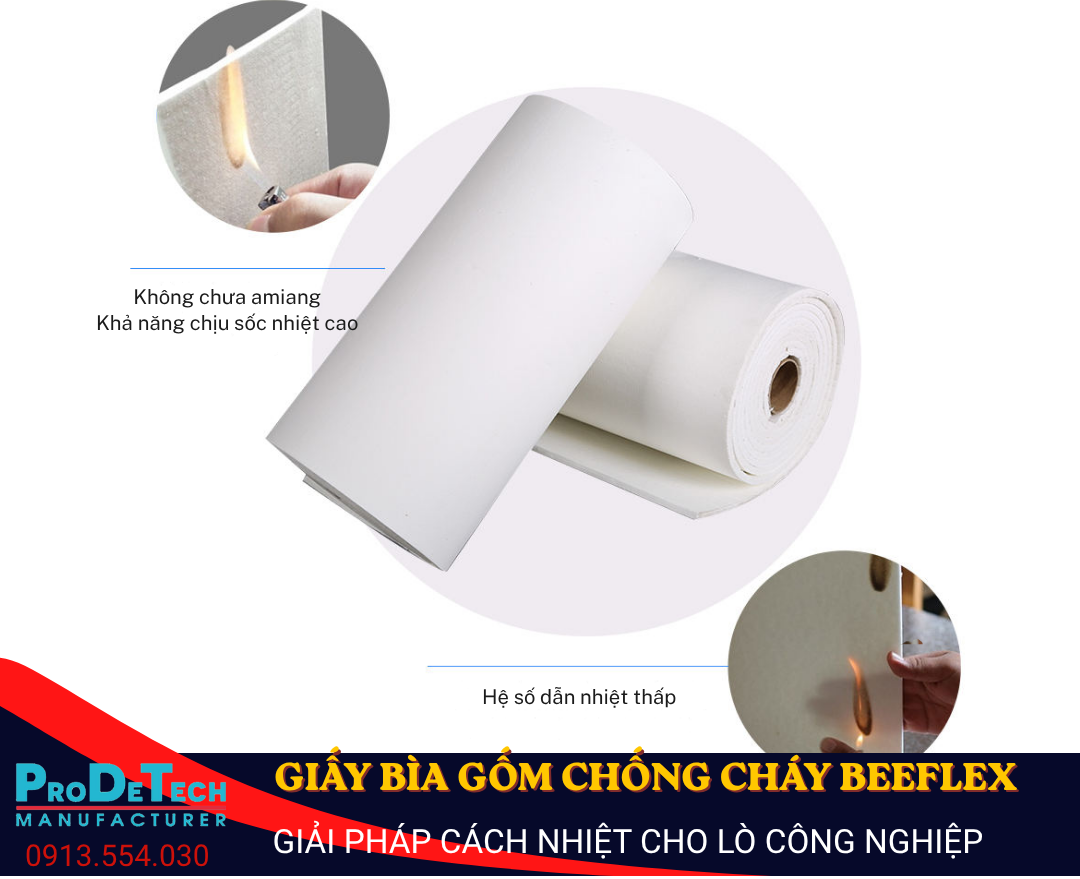 Giấy bìa gốm ceramic chịu nhiệt độ cao tới 1260°C dày 2mm